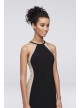 High-Neck Halter Sheath Dress with Illusion Panels Xscape 1088X