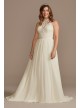 High Neck Illusion Lace and Chiffon Wedding Dress DB Studio WG4032