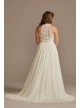 High Neck Illusion Lace and Chiffon Wedding Dress DB Studio WG4032