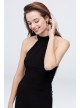 High-Neck Jersey Sheath Dress with Beaded Cutouts Xscape 1554X