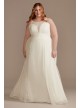 High Neck Lace Godet Plus Size Wedding Dress DB Studio 9WG4021