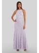 High Neck Lace Mermaid Gown with Scallop Trim Morgan and Co 21790J