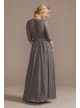 High Neck Lace Three-Fourth Sleeve A-Line Dress  D40NY013V2