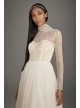 High-Neck Lace and Tulle Corset Wedding Dress  VW351482