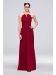 High-Neck Long Mesh Bridesmaid Dress with Keyhole  F19888