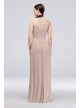 High-Neck Long Mesh Bridesmaid Dress with Keyhole  F19888