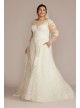 High Neck Long Sleeve Plus Size Wedding Dress Oleg Cassini 8CWG930