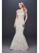 High-Neck Metallic Lace Mermaid Wedding Dress DB Studio 261032