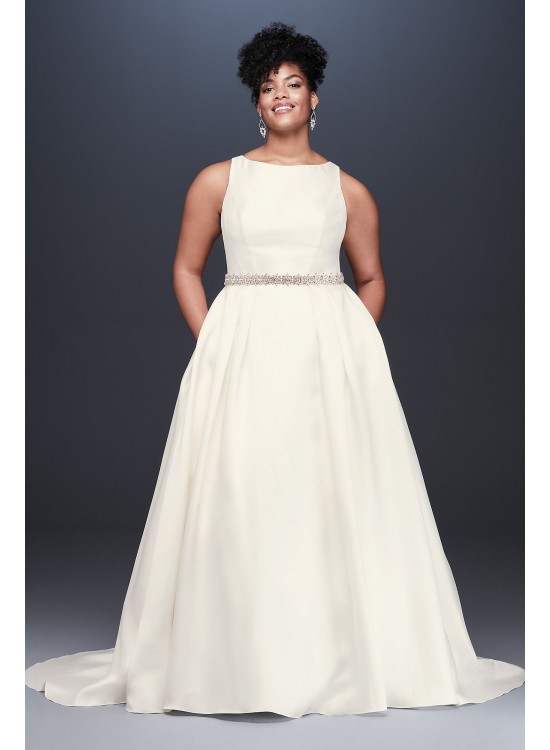 High-Neck Mikado Plus Size Ball Gown Wedding Dress  Collection 9WG3879