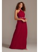 High-Neck Pleated Soft Net Bridesmaid Dress  F20115