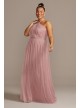 High-Neck Pleated Soft Net Bridesmaid Dress  F20115