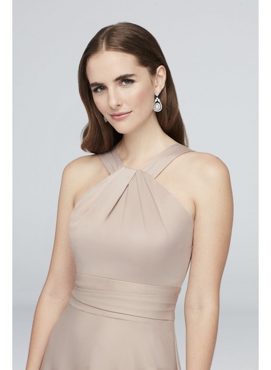 High-Neck Satin Crepe Bridesmaid Dress  OC290060