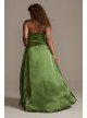 High Neck Satin Slit Plus Size Gown with Pockets Blondie Nites 1160BNW