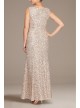 High Neck Sequin Fit and Flare Dress with Shawl Alex Evenings 1121979