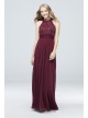 High-Neck Sequin Lace and Chiffon Dress DB Studio W60081