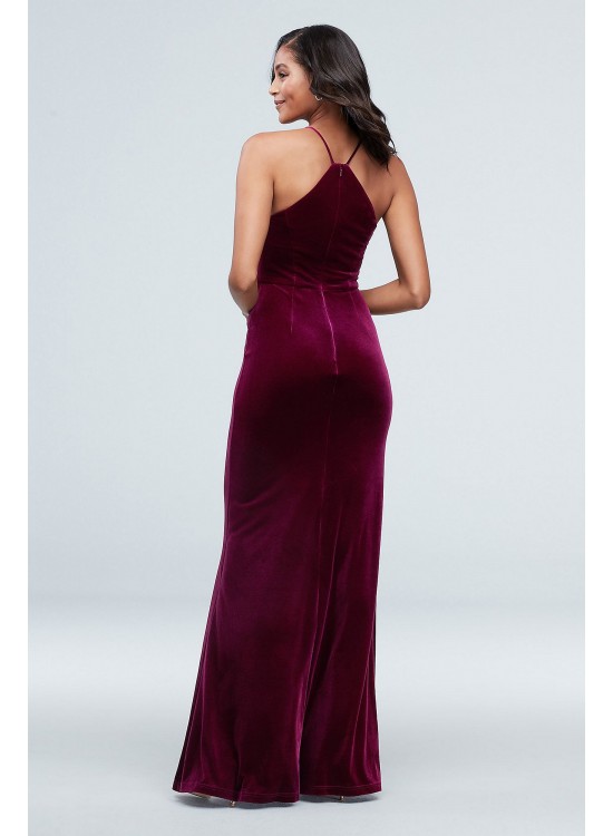 High Square Neck Velvet Long Dress DB Studio DS270056