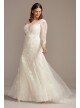 Illusion Beaded Floral Plus Size  Wedding Dress  8CWG844