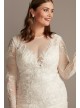 Illusion Beaded Floral Plus Size  Wedding Dress  8CWG844