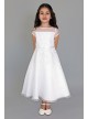 Illusion Cap Sleeve Fit-and-Flare Communion Dress  C5-367