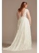 Illusion Cap Sleeve Lace Plus Size Wedding Dress DB Studio 9WG4026