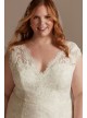 Illusion Cap Sleeve Lace Plus Size Wedding Dress DB Studio 9WG4026