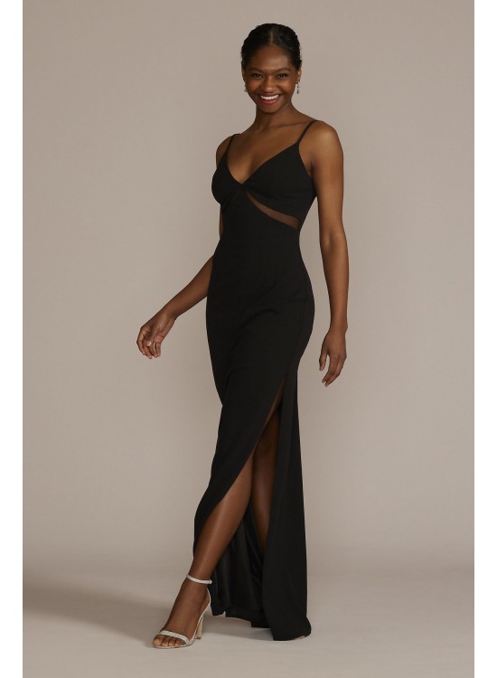 Illusion Cutout Stretch Crepe Sheath with Slit DB Studio WBM3019