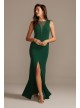 Illusion Deep-V Center Slit Stretch Crepe Dress DB Studio DS270079