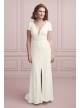 Illusion Deep V-Neck Cap Sleeve Lace Wedding Dress Galina WG3951