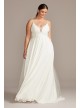 Illusion Deep-V Spaghetti Plus Size Wedding Dress  Collection 9WG3985