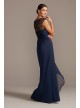 Illusion Embellished Bodice Gown with Cap Sleeves  VC1038V2