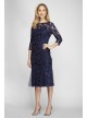 Illusion Fit and Flare Embroidered Midi Dress Alex Evenings 117412