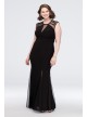 Illusion Jersey Plus Size Gown with Keyhole Back Morgan and Co 21566W