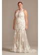 Illusion Keyhole Applique Plus Size Wedding Dress  9SWG843