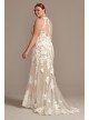 Illusion Keyhole Applique Plus Size Wedding Dress  9SWG843