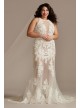 Illusion Keyhole Bodysuit Plus Size Wedding Dress  9MBSWG843