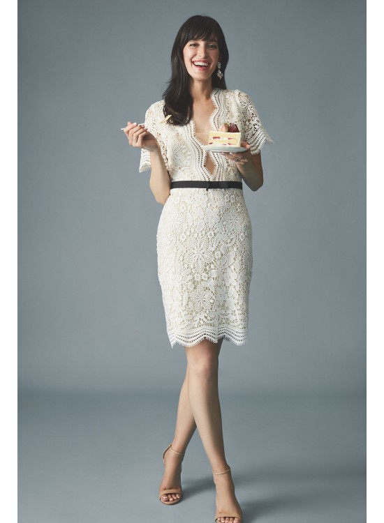 Illusion Lace Shift Dress with Contrast Ribbon DB Studio DS870029