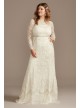 Illusion Long Sleeve Bead Plus Size Wedding Dress Melissa Sweet 8MS251222