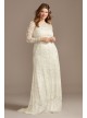 Illusion Long Sleeve Bead Plus Size Wedding Dress Melissa Sweet 8MS251222