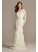 Illusion Long Sleeve Beaded Overlay Wedding Dress Melissa Sweet MS251222