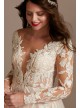 Illusion Long Sleeve Lace Appliqued Wedding Dress  SLSWG862