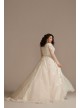 Illusion Long Sleeve Plus Size Wedding Dress  9LBSWG820