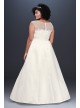 Illusion Neck Ruched Satin Plus Size Wedding Dress  Collection 9OP1348