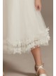 Illusion Pleated Flower Girl Dress with 3D Florals  WG1410