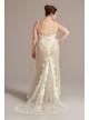 Illusion Plunge Lattice Skirt Plus Wedding Gown DB Studio 9WG4066