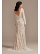 Illusion Plunge Long Sleeve Lace Wedding Dress Melissa Sweet MS251247