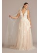 Illusion Plunge V-Neck Lace Wedding Gown Oleg Cassini CWG924