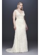 Illusion Plunging Bodice Plus Size Wedding Dress  4XL9SWG772