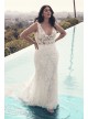 Illusion Plunging Bodice Plus Size Wedding Dress  4XL9SWG772