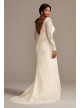 Illusion Sleeve Faux Wrap Plus Size Wedding Dress Melissa Sweet 8MS251219