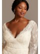 Illusion Sleeve Faux Wrap Plus Size Wedding Dress Melissa Sweet 8MS251219